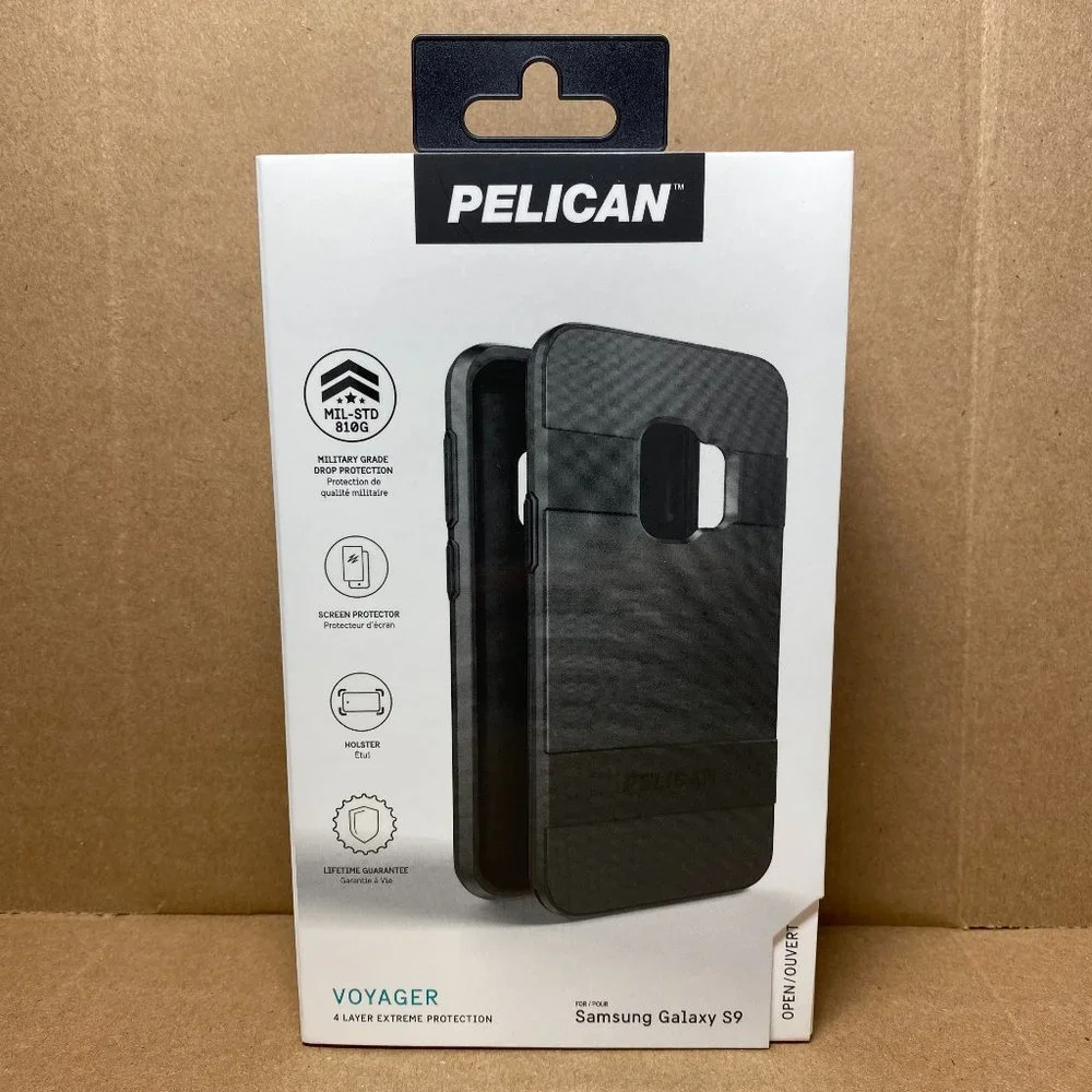 Galaxy S9 Case Pelican Voyager Military Grade Screen Protector and Holster Black